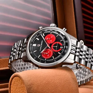 Reloj de Cuarzo Clásico para Hombre PAGANI DESIGN de 41 mm, Movimiento Cronógrafo Original Japonés TMI VK63, Acero Inoxidable, Resistente al Agua - Product Image 4