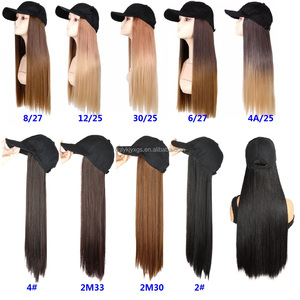 Parrucca <span class=keywords><strong>da</strong></span> donna sintetica marrone liscia con cappello integrato, naturale, <span class=keywords><strong>da</strong></span> 22 pollici, ideale per ragazza - Product Image 5