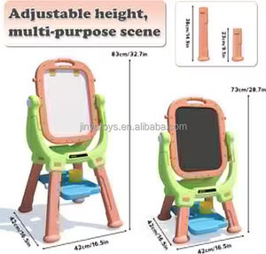 Mainan papan tulis lukisan Doodle anak, papan tulis dua sisi tinggi dapat disesuaikan pendukung mainan anak-anak menggambar - Product Image 6