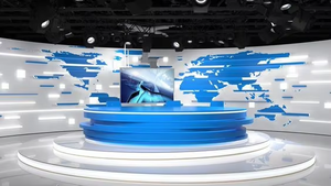 Consolle per <span class=keywords><strong>Centro</strong></span> di Comando <span class=keywords><strong>Commerciale</strong></span>, Scrivania con Pannello in Legno Curvo per Sala di Controllo, Arredamento per Studio di Trasmissione - Scrivania per Presentatori - Product Image 6