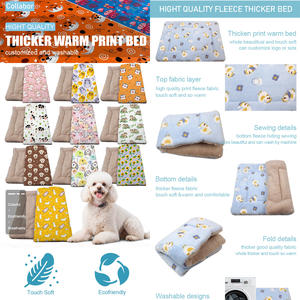 COLLABOR, cama cálida multifuncional personalizada para perros, venta al por mayor, cama acrílica de alta calidad para perros, cama de franela lavable de lujo con estampado para perros de interior - Product Image 2