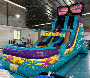 <span class=keywords><strong>Castillo</strong></span> Inflable con Tobogán de Agua y 2 Toboganes Inflables con Diseño de Gafas de Sol, Brincolines - Product Image 6