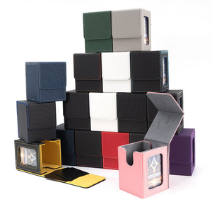 Boîte de rangement pour cartes MTG en cuir PU avec double fenêtre, boîte de rangement PTCG Pokémon, boîte de rangement pour cartes de jeu Wanzhi. - Product Image 5