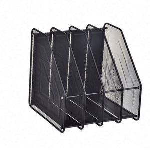 4 Sort File Sorter Organizer Metal Mesh Desktop <b>Document</b> Magazine <b>Holder</b> Vertical Upright Sections - Product Image 2