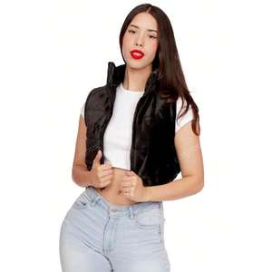 เสื้อกั๊กแฟชั่นผ้ากำมะหยี่นุ่มลำลองสำหรับผู้หญิงเสื้อครอปเซ็กซี่ - Product Image 4