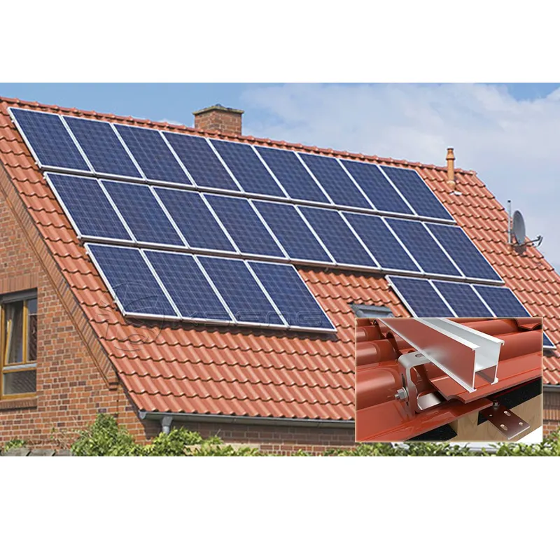 OEM personalizado painéis solares europa painel solar montagem suporte solar telhas telhado fotovoltaico solar montagem telhado