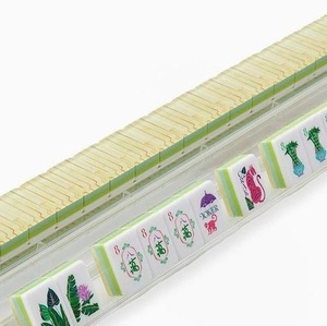 <span class=keywords><strong>Juego</strong></span> <span class=keywords><strong>de</strong></span> Mahjong Portátil <span class=keywords><strong>de</strong></span> Lujo con Rayas Verdes Modernas Personalizadas, Acrílico <span class=keywords><strong>de</strong></span> 4 Capas, Antidecoloración, Grabado Láser, Ecológico - Product Image 6