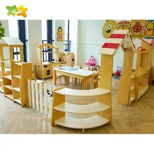 Fornecedor de creche atacado conjunto de móveis de madeira para creche infantil