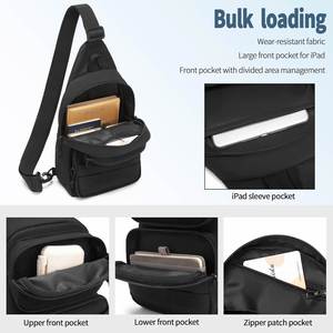 Factory Black <b>Medium</b> Tactical Sling Bag Sport Outdoor <b>Backpack</b> Zipper Closure Polyester Lining Stylish Fashion Design - Product Image 6