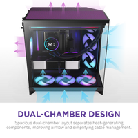 Nuevo Gabinete de PC NZXT H9 Flow RGB Negro Blanco de Torre Media ATX para Juegos con Vista de Cristal y 4 Ventiladores Preinstalados para PC de Escritorio para Juegos DIY 2025