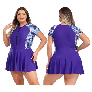 Maillot de bain une pièce modeste grande taille pour femme XL-5XL, robe de bain pour la plage, les piscines, les fêtes, le soleil, la natation, le surf, les sources chaudes - Product Image 2