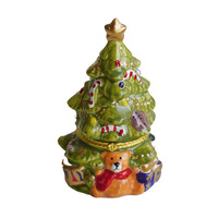 Bougie aromatique en céramique en forme de sapin de Noël avec 1 mèche pour accessoires photo, cadeaux d'anniversaire, décoration intérieure