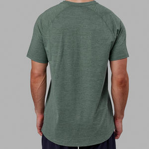 <span class=keywords><strong>Camiseta</strong></span> básica de gimnasio de poliéster 100% personalizada para hombre, <span class=keywords><strong>Camiseta</strong></span> deportiva blanca con cuello redondo y Jersey de punto transpirable, ajuste informal largo - Product Image 5