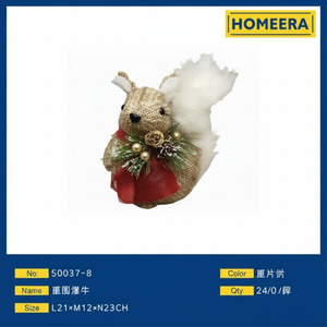 Ornamento di scoiattolo di plastica all'ingrosso della schiuma di natale Mini fatto a mano di alta qualità 24 PCS Per dimensione personalizzabile della scatola - Product Image 1