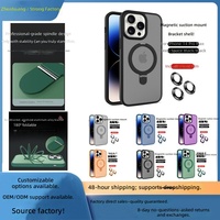 Casing Ponsel Anti Benturan Magnetik Dengan Penyangga & Pelindung Lensa Terintegrasi untuk iPhone 18 Pro 17 Air 16 15 13