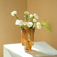 Vase en verre Liuli fait main de style Wabi Sabi avec un charme esthétique oriental, pour la décoration intérieure et la décoration florale des salles d'exposition