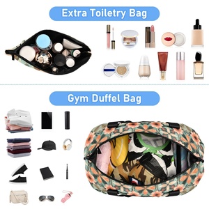 Hawaiian Lifestyle Custom Anthurium Flower Design Travel Foldable Bags Lightweight Large Sport Duffel Bag With Makeup Pouch - Product Image 3