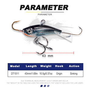 Señuelo de <span class=keywords><strong>Pesca</strong></span> en Hielo D1, 43 mm/10,5 g, Señuelo Duro de Inmersión para <span class=keywords><strong>Invierno</strong></span>, Jigging Artificial, Balancer Vib para <span class=keywords><strong>Pesca</strong></span> de Lubina y <span class=keywords><strong>Lucio</strong></span> - Product Image 2