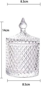 Hot Selling <b>Clear</b> Glass Embossed Mongolian Yurt Vessel Candy Dessert Jar Flip Top Lid Microwavable Carton 300ml Large Capacity - Product Image 2