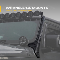Aluminiumlegierung Beleuchtungshalterungen für Jeep Wrangler JL JT 2018+ 52 Zoll Modulare LED-Leiste Dach-Überrollkäfig-Halterung Zubehör Premium