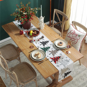 JU-464 Runner da Tavola Bianco con <span class=keywords><strong>Stampa</strong></span> <span class=keywords><strong>Digitale</strong></span> Albero di Natale - Product Image 3