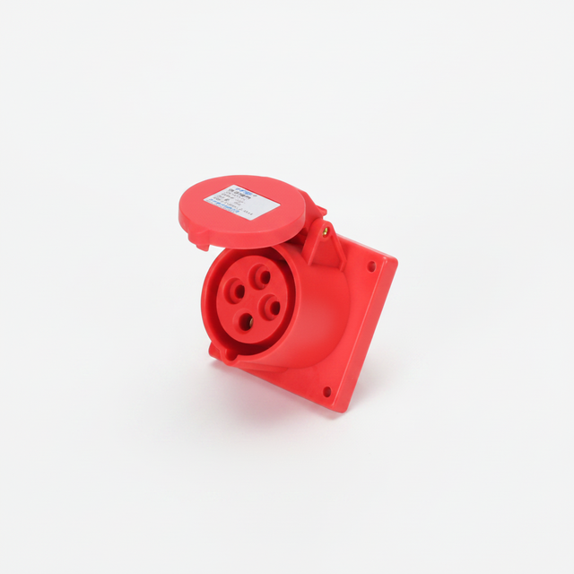 HFE 380V 16A 3P+E IP44 Waterproof Red Wall Mounted Industrial Power Desk Socket IEC 60309-1-2 Standard