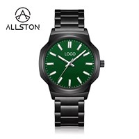 Jam Tangan Pria Desain Asli Mewah Hitam Stainless Steel Tahan Air, Jam Tangan Islami Adzan Waktu Sholat Arab