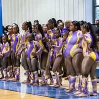 Normzl gros danse justaucorps Dancewear jaune violet frange Cheerleading Costume Majorette danse équipe uniformes tenues de danse