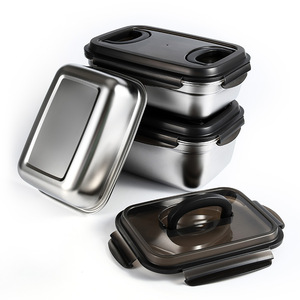 304 Stainless Steel Food Storage Container Square With Lid Sealed Large Capacity For Refrigeration And Baby Food - Product Image 5