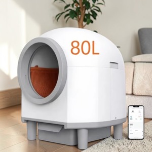 Arenero Automático para Gatos de 80L, Fácil de Limpiar, para Gatos de Todas las Edades, Monitoreo Inteligente, Limpieza Automática, Control por Aplicación Wi-Fi, Control de Olores - Product Image 1