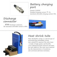 Batterie de vélo électrique 36V / 48V, 15Ah 20Ah, pour moteur de 200W-1800W, batterie de vélo électrique en PVC
