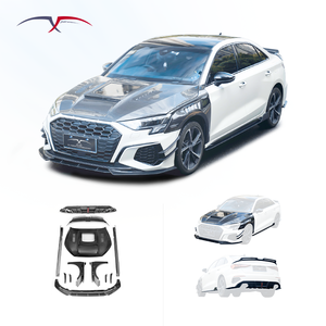 Kit carrosserie style CM en fibre de carbone pour <span class=keywords><strong>Audi</strong></span> A3 <span class=keywords><strong>S3</strong></span> : Lame de pare-chocs avant, Aile, Diffuseur arrière, Aileron arrière, Jupes latérales, Capot - Product Image 1