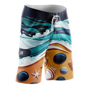 Pantalones cortos de tabla de secado rápido para hombre personalizados, nuevo estilo, informal, <span class=keywords><strong>4</strong></span> vías, poliéster elástico, playa, <span class=keywords><strong>surf</strong></span>, bañadores, tejido no tejido para niños - Product Image 3