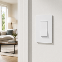 Interrupteur à bascule unipolaire avec panneau tactile en PC, 15A 120V, pour plaque murale à clipser homologuée, installation facile pour la maison et le bureau