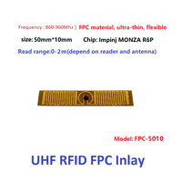 Mini étiquette intelligente RFID FPC ultra-mince de haute qualité 860-960mhz étiquette de puce anti-contrefaçon UHF avec matériau métallique Flexible