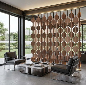 Separador Decorativo Giratorio de 360 Grados Aoleidun SS34, <span class=keywords><strong>Diseño</strong></span> Nórdico Moderno Transparente, Acero Inoxidable Color Oro Rosa, para Ambientes de Lujo - Product Image 1