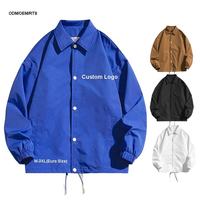 Veste coupe-vent pour homme, taille plus, fine, noire unie, avec logo personnalisé pour la saison printanière