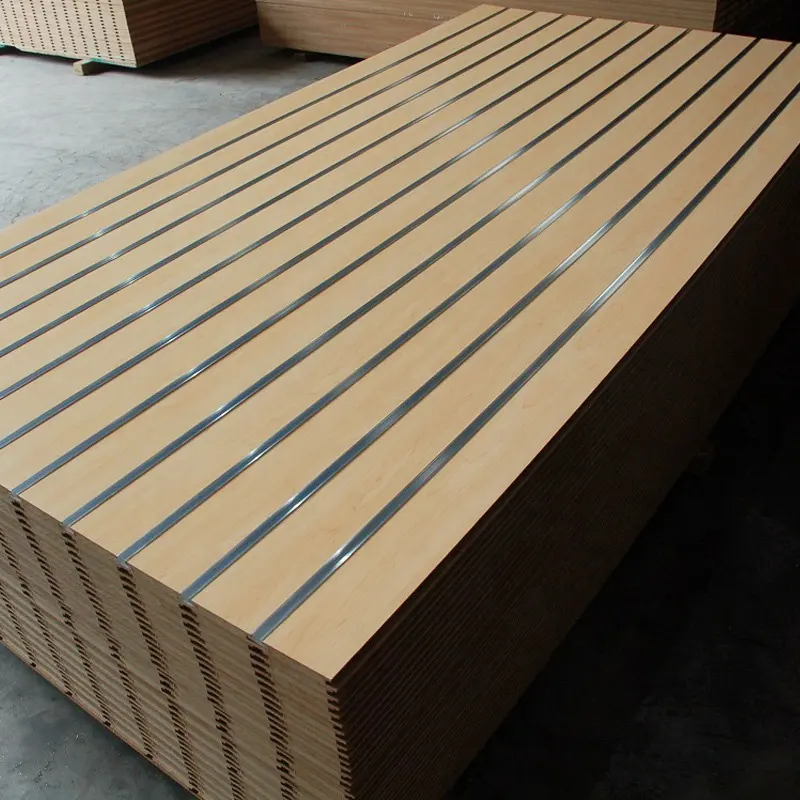 Pabrik Grosir Serat Kayu Modern Slat Dinding Panel Lembar Rak Display Rak Slatted Panel