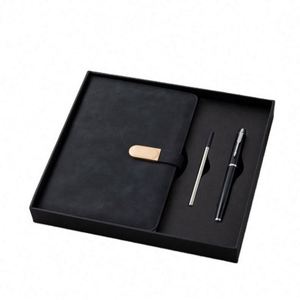 Set de Regalo de Cuaderno de Cuero PU Rojo Personalizado, Set de Cuaderno y Bolígrafo Promocional al por Mayor para Negocios, Diario Corporativo para Regalo - Product Image 3