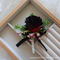 Corsage/Boutonniere Bunga Sutra Buatan Tangan Terlaris Lintas Negara untuk Pernikahan, Dekorasi Minimalis Gaya Eropa