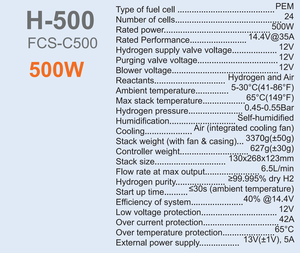เซลล์เชื้อเพลิงไฮโดรเจน 500 วัตต์ |   เหมาะสำหรับการใช้งานโดรน |   เป็นมิตรกับสิ่งแวดล้อมและมีประสิทธิภาพสูง - Product Image 3
