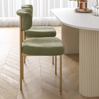 Chaise de table à manger moderne simple cyber tendance, blanche pure, légère et de luxe, style crème, forme ovale, plaque de roche domestique pour les petits