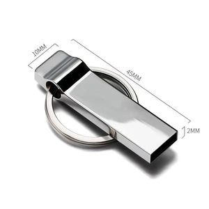 Custom Logo Portable USB Flash Waterproof High Speed USB Thumb Drive USB Metal 128 GB U Disk <b>Memory</b> Memoria Stick with Keychain - Product Image 5