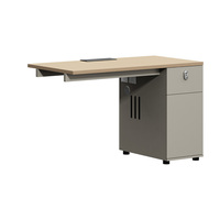 Bureau élégant pour une personne avec tiroir verrouillable et armoire de rangement |   Bureau d'ordinateur moderne avec pieds en forme de A pour le bureau à domicile