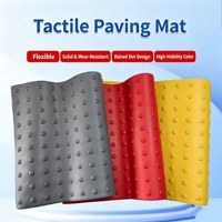 Dalles tactiles en PVC, tapis adhésifs ADA, surfaces d'avertissement détectables à dôme coupé pour l'accessibilité des trottoirs