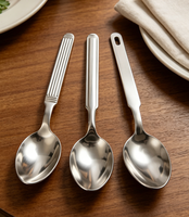 Lot de Couverts de Luxe Durables en Acier Inoxydable Poli Miroir, Écologiques et Lavables au Lave-Vaisselle, pour le Moyen-Orient