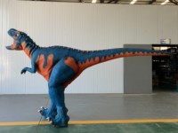 Costume de dinosaure Allosaurus robotique animatronique à structure métallique, réaliste, taille adulte, résistant aux intempéries, avec jambes cachées, pour centre commercial et garderie