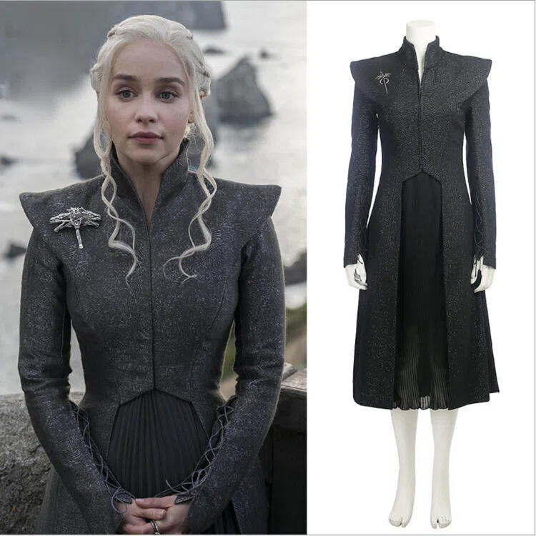 Daenerys Targaryen Game Of Thrones Costume Blue Dress With Cape & Wig Set Daenerys Targaryen Game Of Thrones Costume Blue Dress With Cape & Wig Set