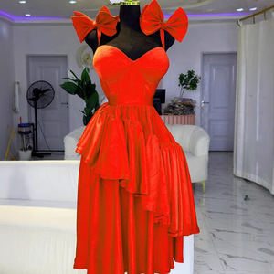Elegante Vestido Gótico de Verano para Mujer con Diseño Asimétrico de Cintura Alta, Lazo, Espalda Descubierta y Volantes - Product Image 5