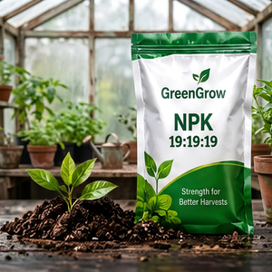 GreenGrow NPK 19:19:19 Fertilizer Stand Up <b>Pouch</b> Resealable <b>Laminated</b> BOPP Agriculture Use Plastic Packaging Plastic Bags - Product Image 5